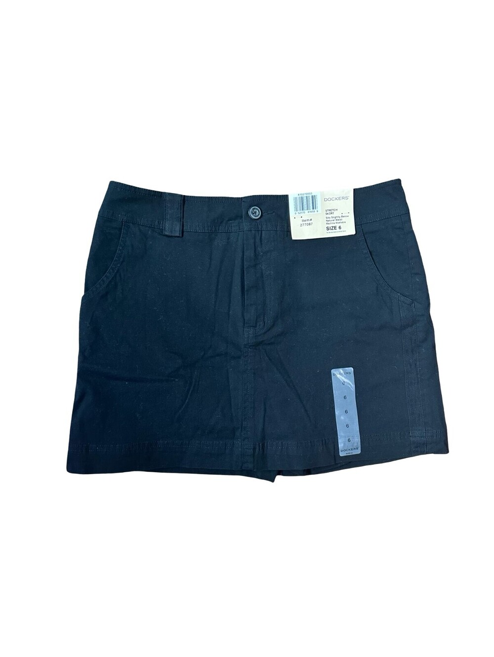 NWT Dockers Black Stretch Skort 98% Cotton Women's Size 6 Casual Fall Boot SKirt